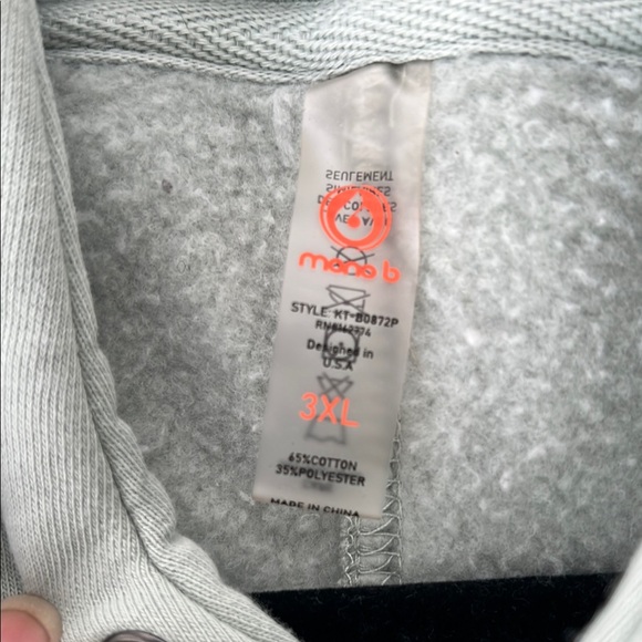 Mono b Oversized Color blocked Hoodie Pullover Kangaroo Pockets Green 3XL EUC - Picture 4 of 6